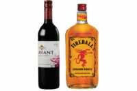 Fireball bottle and KJAV Red Blend